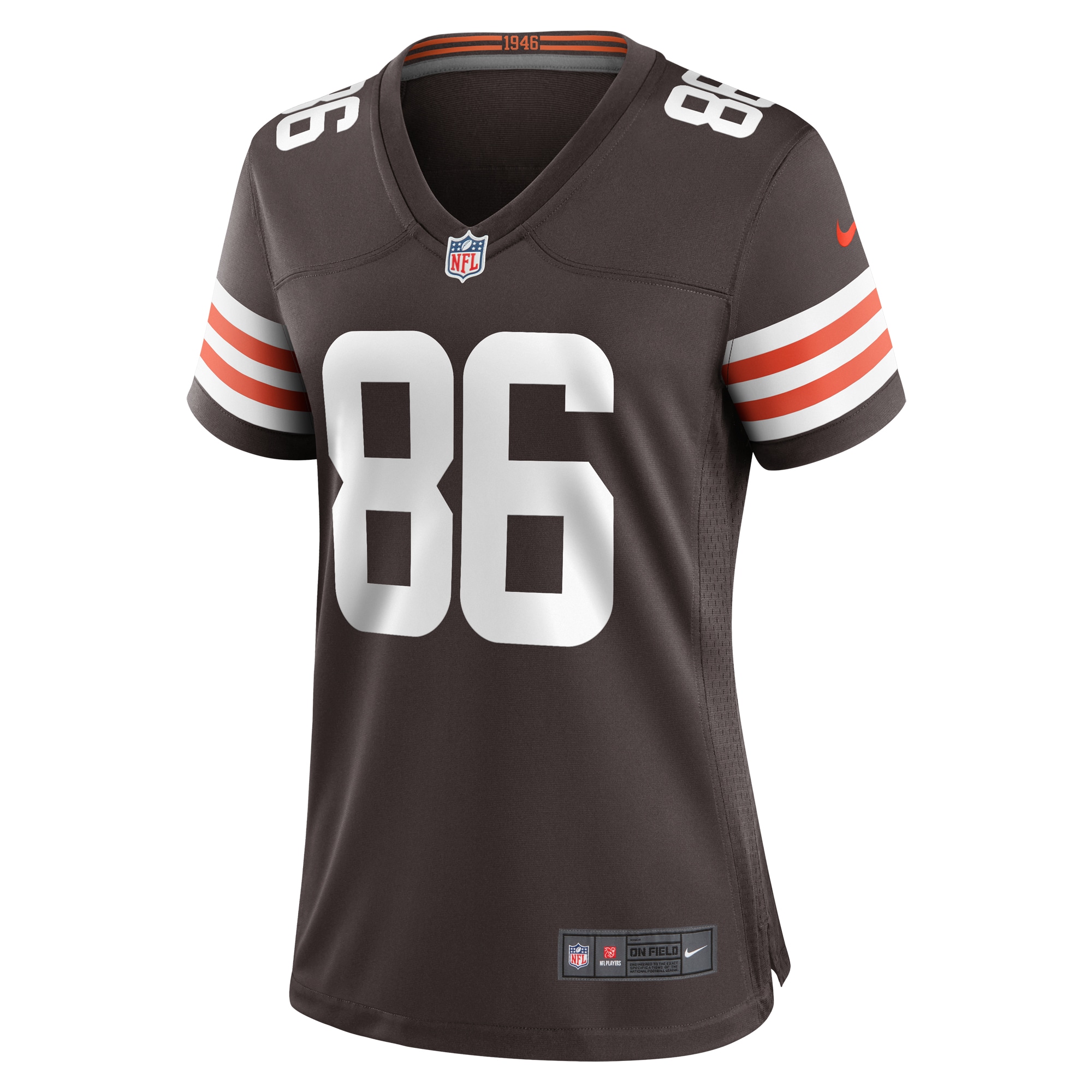 Alternative view of Devin Asiasi Cleveland Browns Game Jersey - Women's