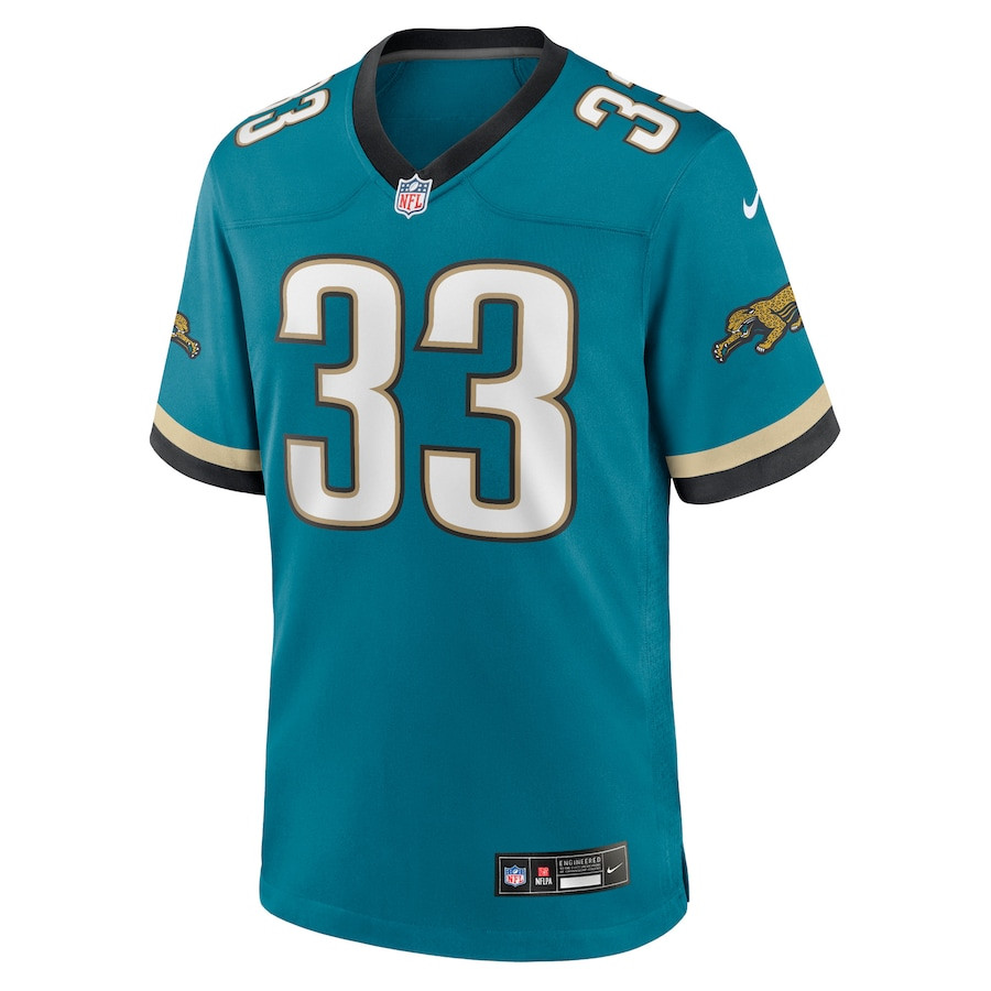 Alternative view of Devin Lloyd #33 Jacksonville Jaguars Throwback Game Jersey - Men's | Teal