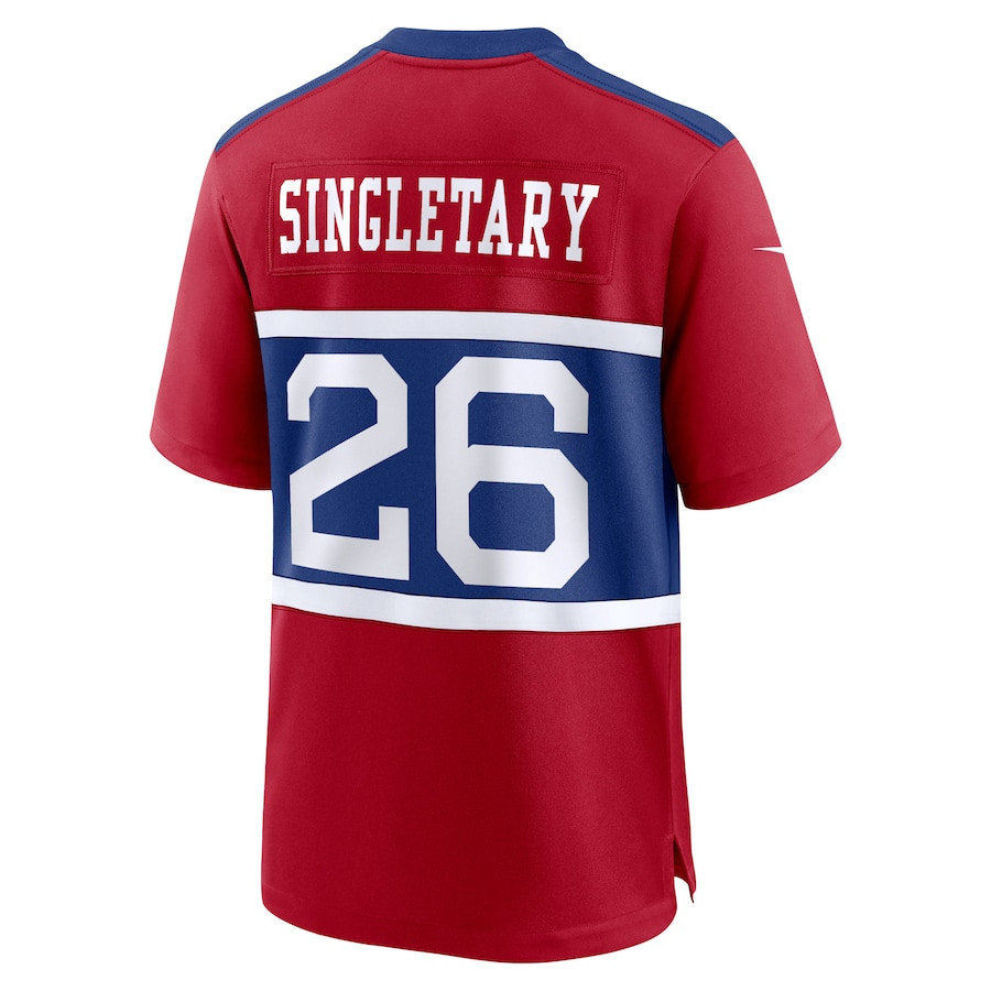 Devin Singletary #26 New York Giants Alternate Game Jersey - Youth | Century Red - Image 3