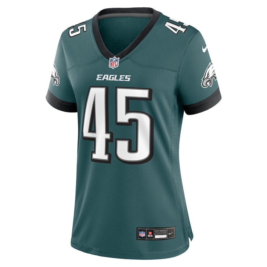 Alternative view of Devin White #45 Philadelphia Eagles Game Jersey - Women's | Midnight Green