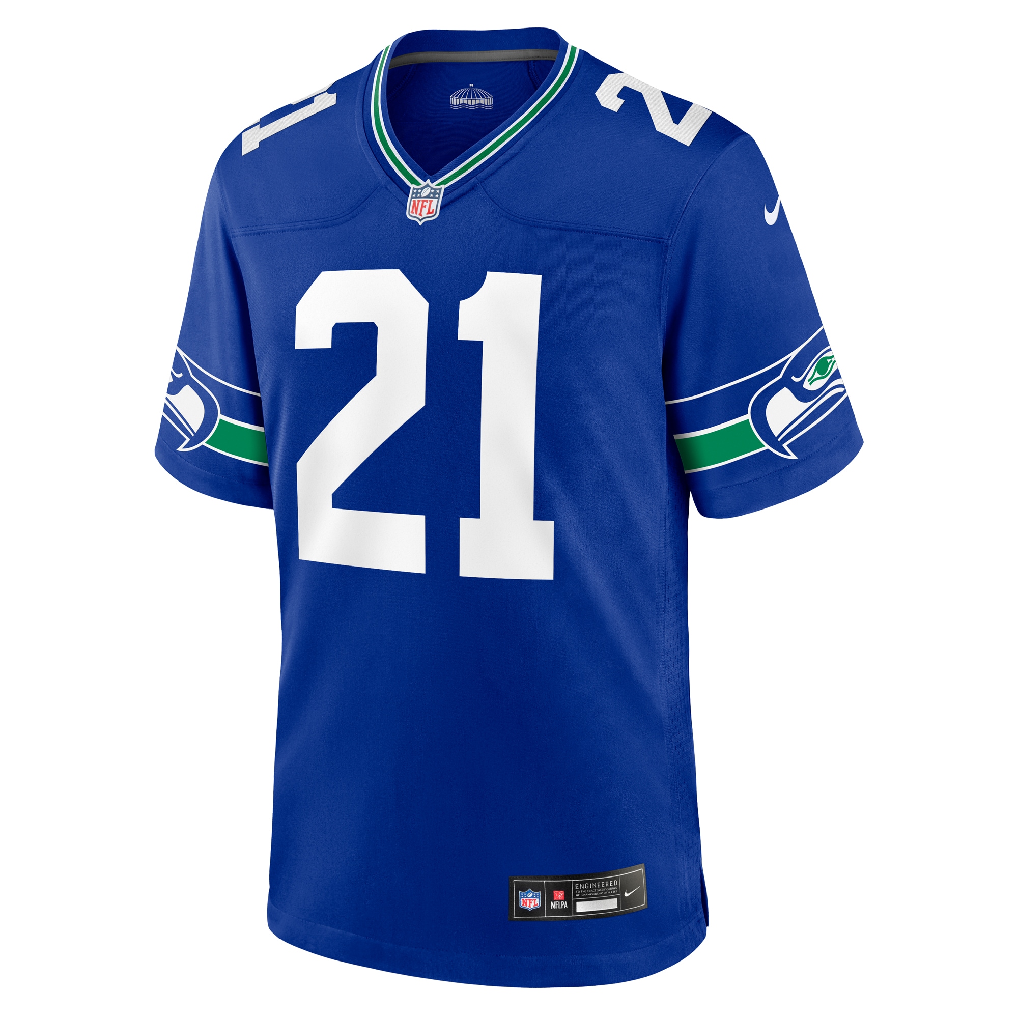 Alternative view of Devon Witherspoon Seattle Seahawks Throwback Game Jersey - Men's