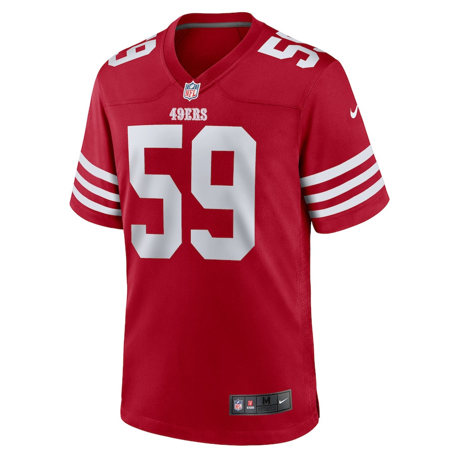 Alternative view of De'Vondre Campbell #59 San Francisco 49ers Game Jersey - Men's | Scarlet