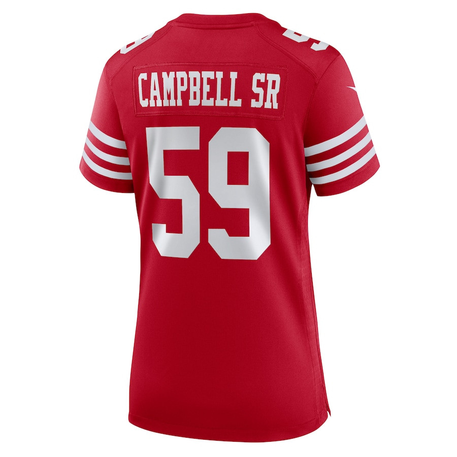 De'Vondre Campbell #59 San Francisco 49ers Game Jersey - Women's | Scarlet - Image 3