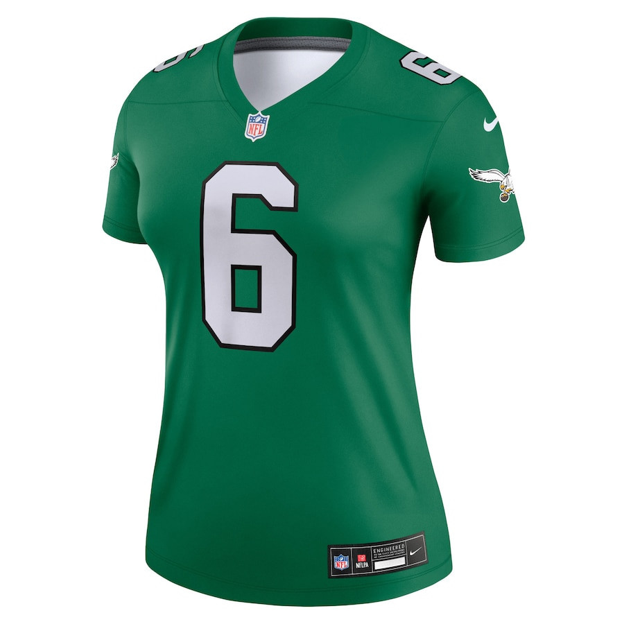 Alternative view of DeVonta Smith #6 Philadelphia Eagles Alternate Legend Jersey - Women's | Kelly Green