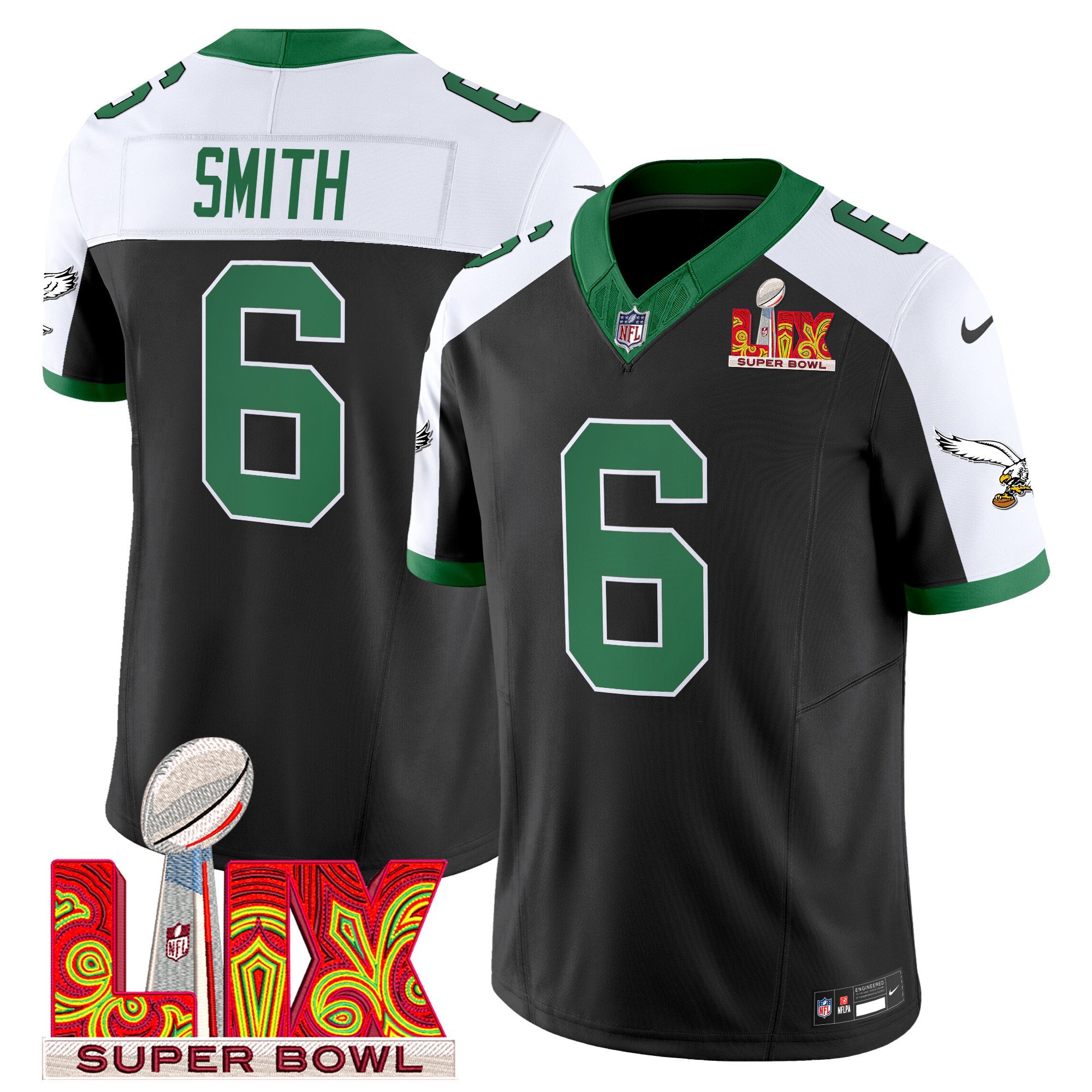 DeVonta Smith #6 Philadelphia Eagles Super Bowl Limited Jersey - Men's | Black Alternate