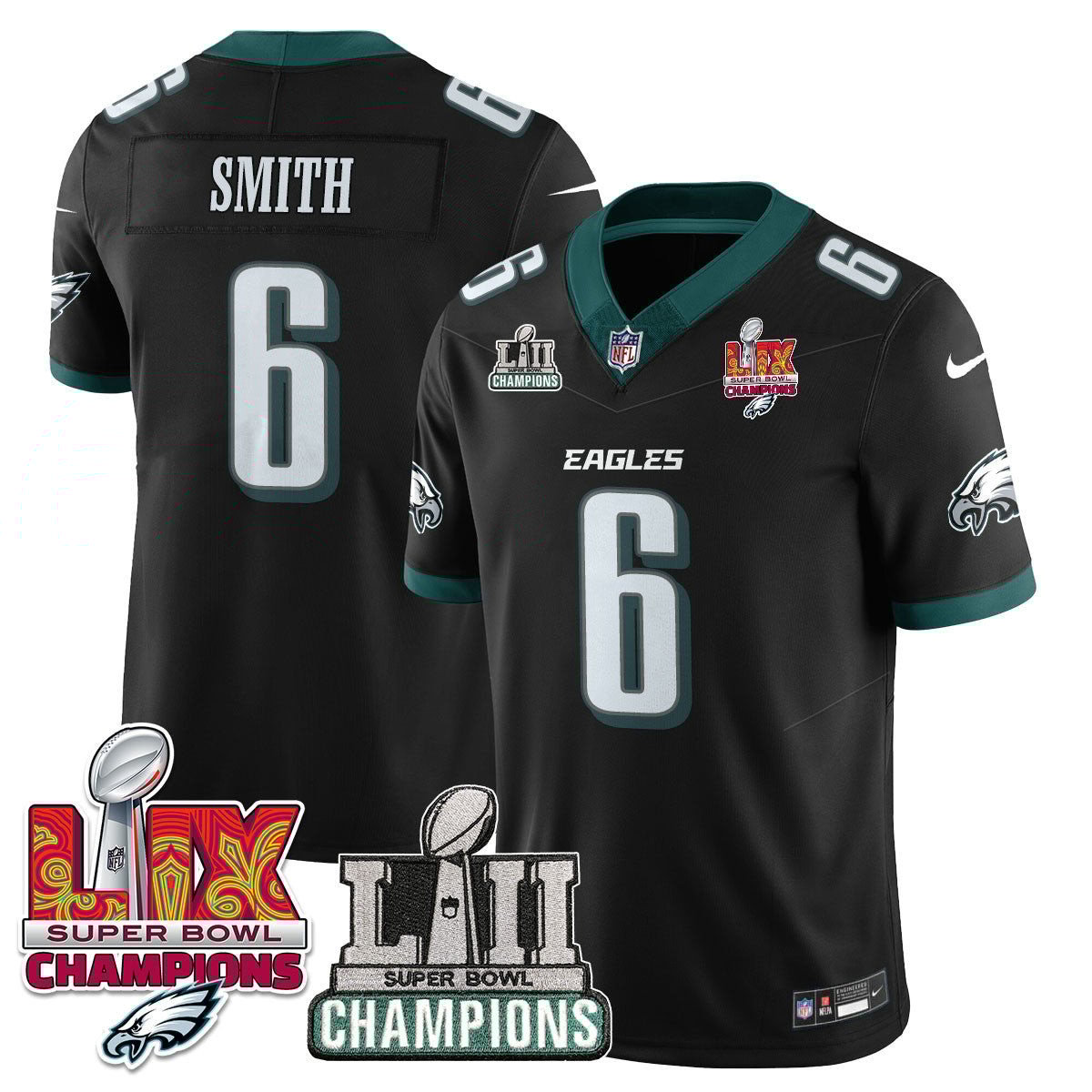 DeVonta Smith #6 Philadelphia Eagles Super Bowl Limited Jersey - Men's | Black