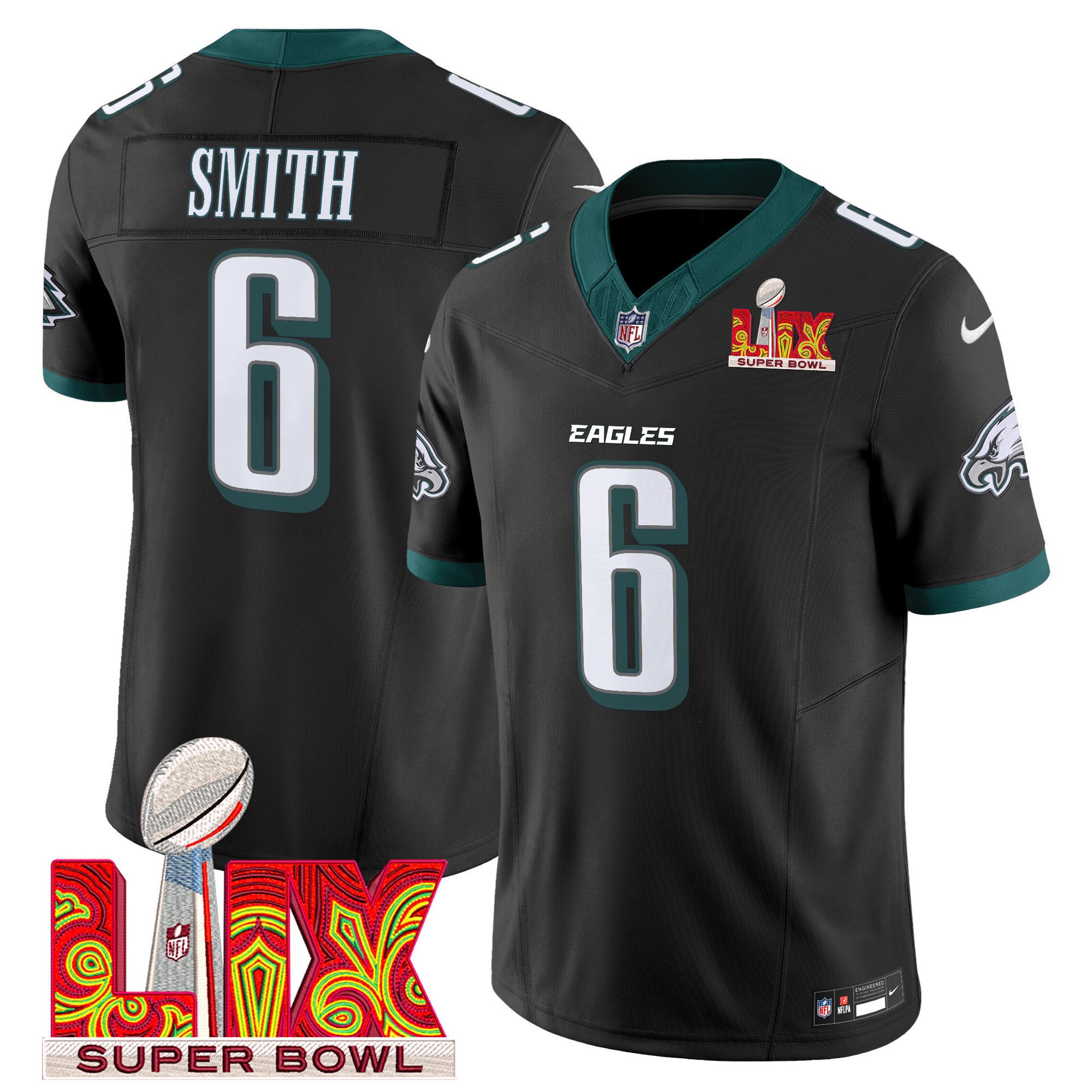 DeVonta Smith #6 Philadelphia Eagles Super Bowl Limited Jersey - Men's | Black