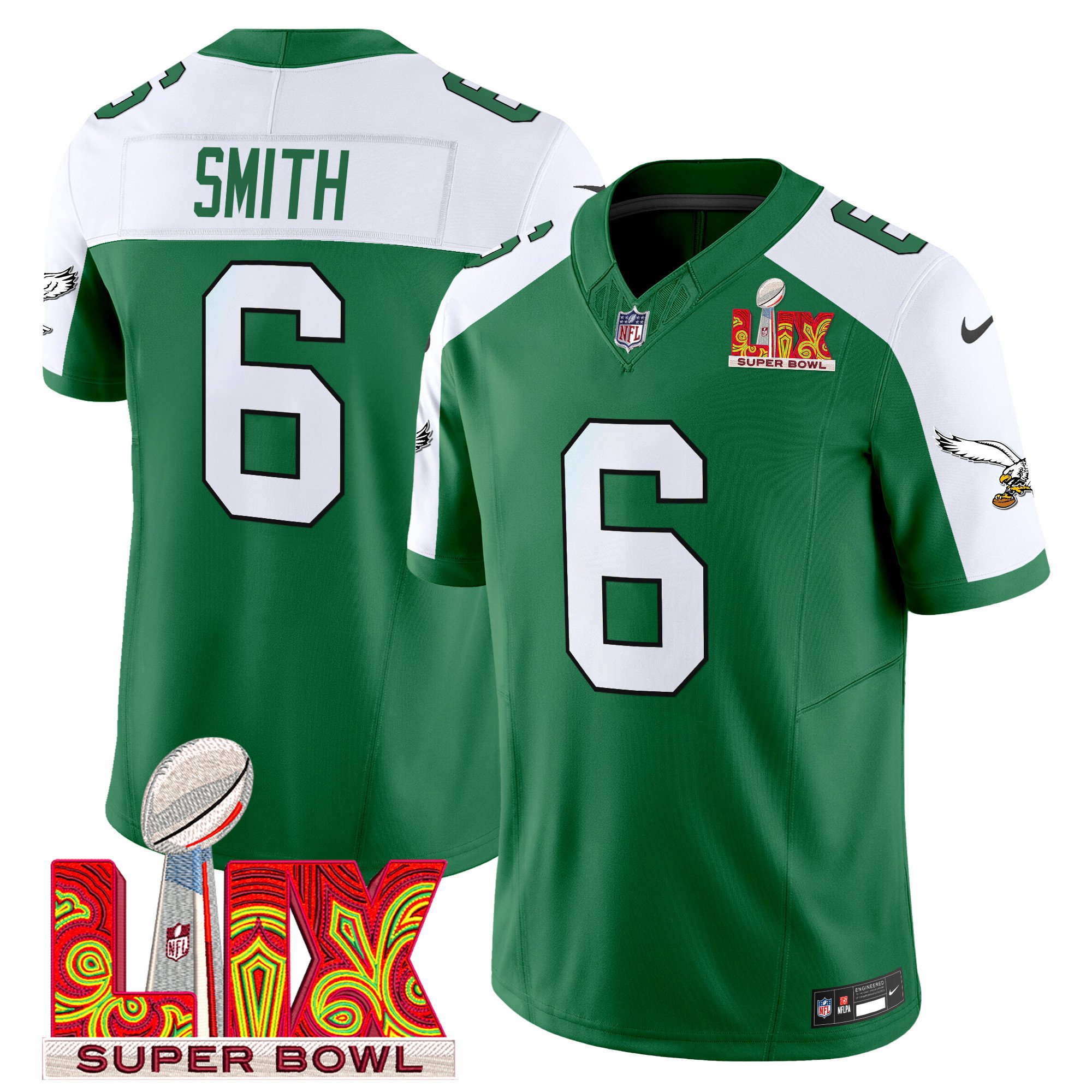 DeVonta Smith #6 Philadelphia Eagles Super Bowl Limited Jersey - Men's | Kelly Alternate
