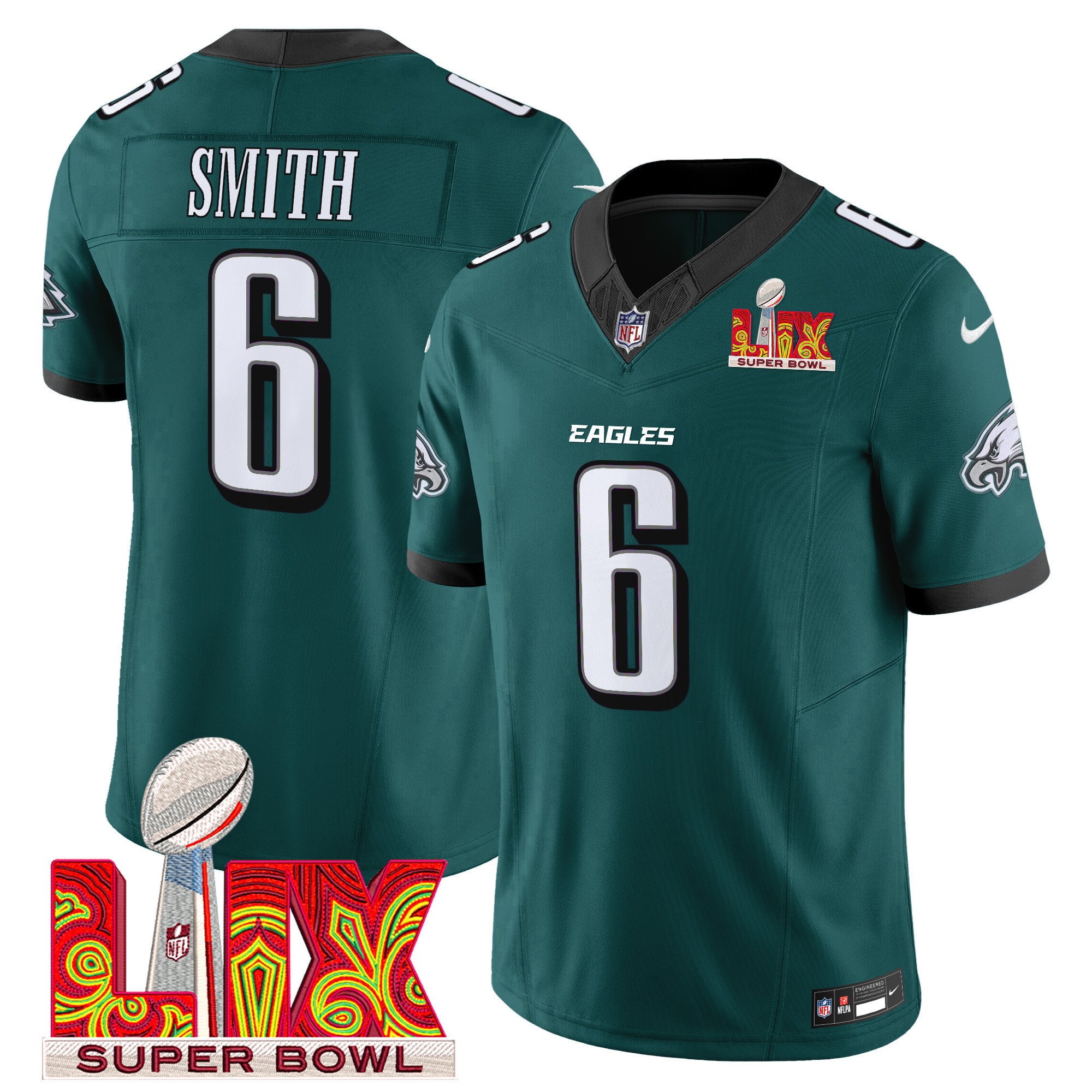 DeVonta Smith #6 Philadelphia Eagles Super Bowl Limited Jersey - Men's | Midnight Green