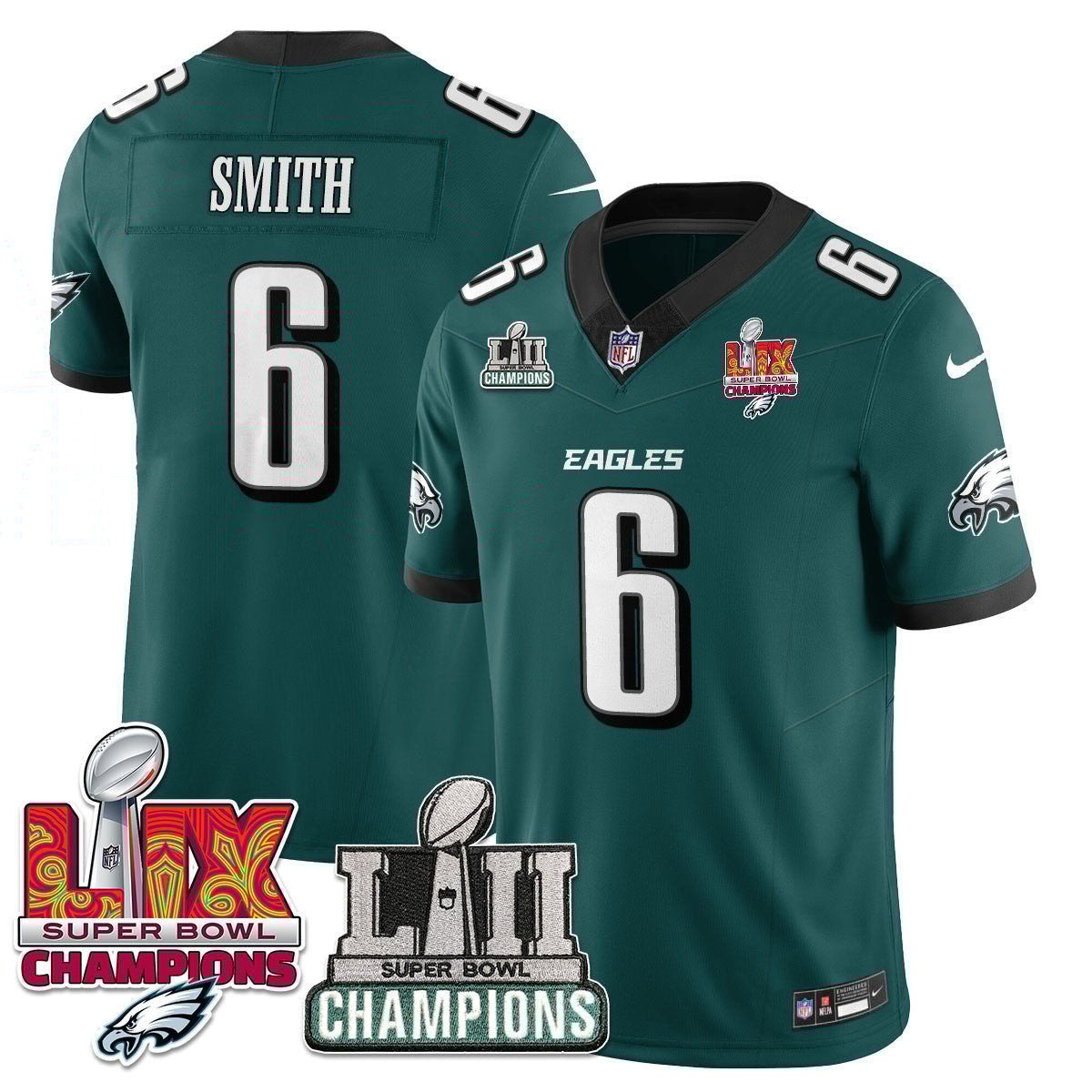 DeVonta Smith #6 Philadelphia Eagles Super Bowl Limited Jersey - Men's | Midnight Green