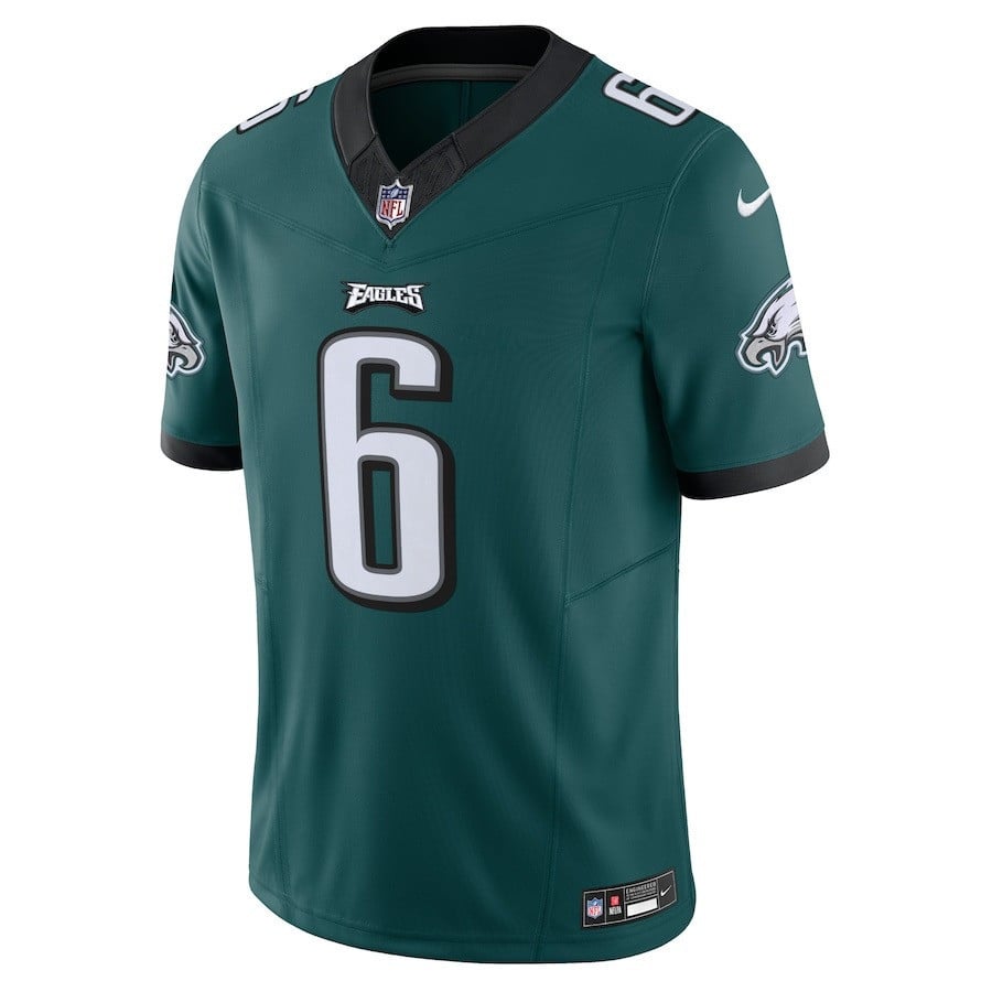 Alternative view of DeVonta Smith #6 Philadelphia Eagles Vapor F.U.S.E. Limited Jersey - Men's | Midnight Green