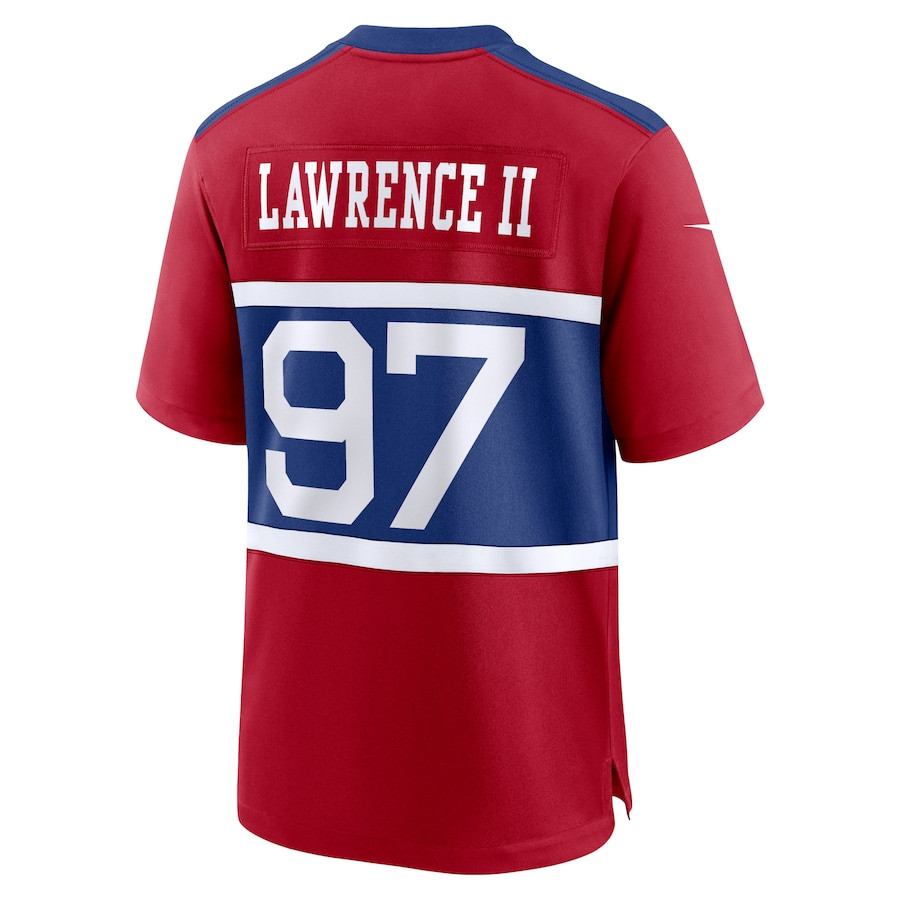 Dexter Lawrence II #97 New York Giants Alternate Game Jersey - Men's | Century Red - Image 3