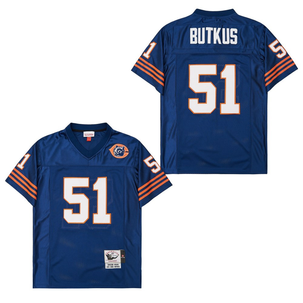 Alternative view of Dick Butkus #51 Chicago Bears Throwback Game Jersey - Men's | Navy