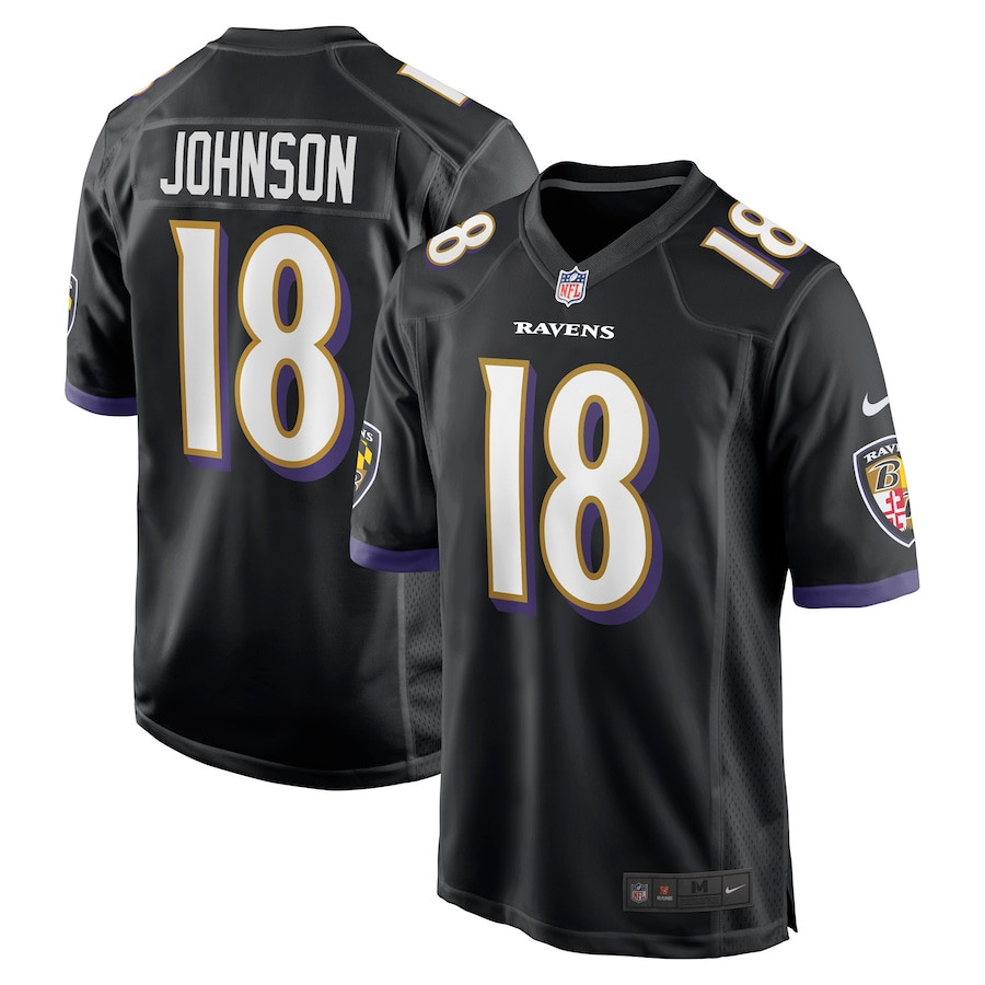Diontae Johnson #18 Baltimore Ravens Alternate Game Jersey - Men's | Black