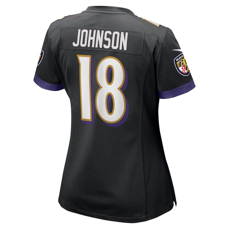 Diontae Johnson #18 Baltimore Ravens Alternate Game Jersey - Women's | Black - Image 3