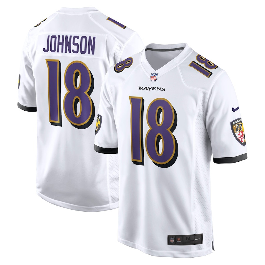 Diontae Johnson #18 Baltimore Ravens Game Jersey - Men's | White