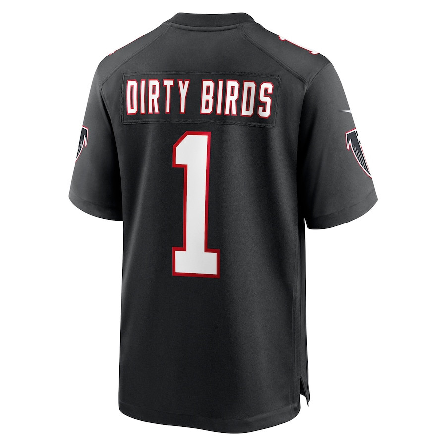 Dirty Birds #1 Atlanta Falcons Throwback Game Jersey - Men's | Black - Image 3