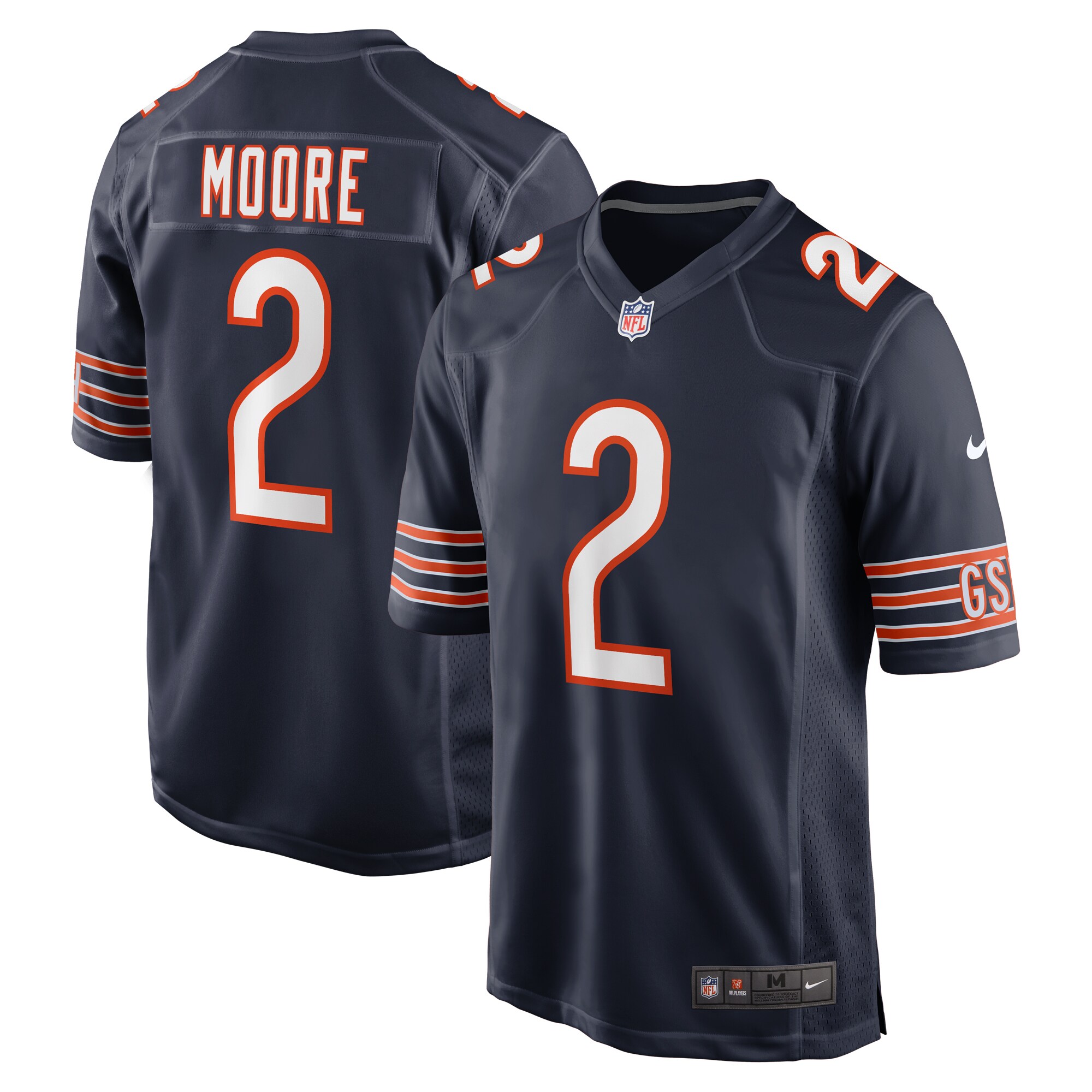D.J. Moore Chicago Bears Game Jersey - Men's
