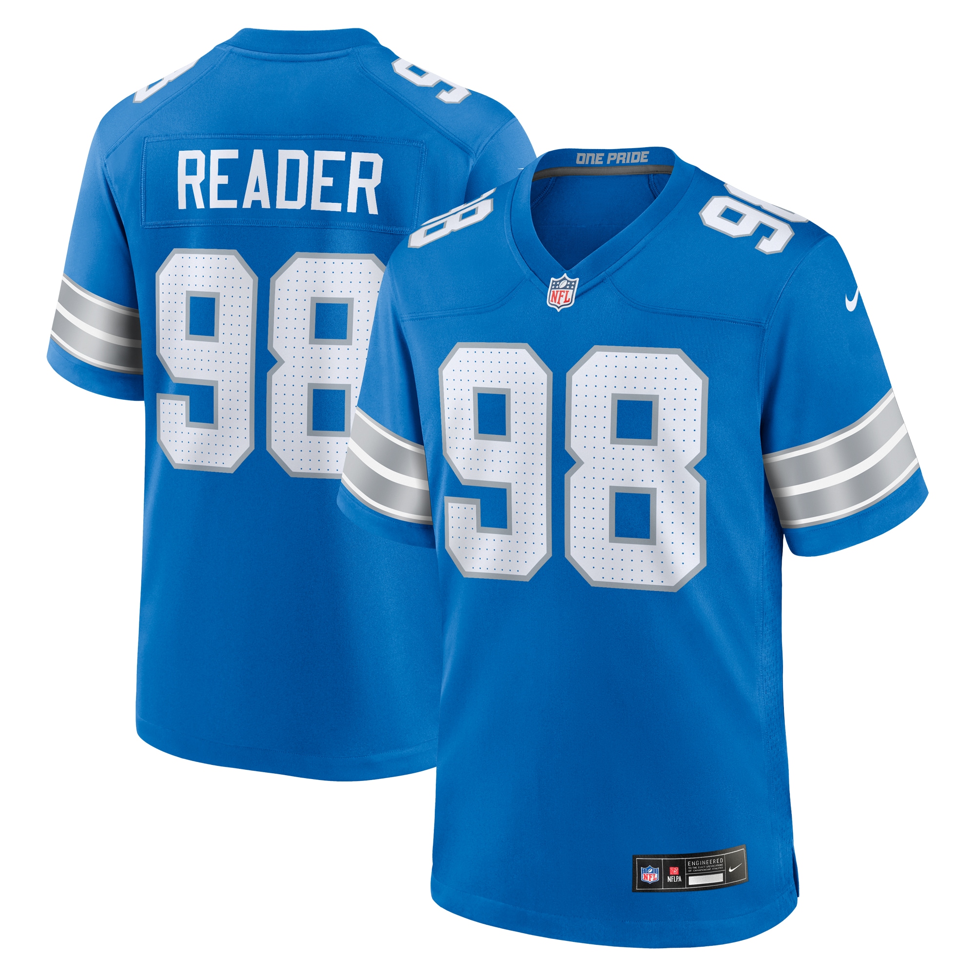 D.J. Reader Detroit Lions Game Jersey - Men's