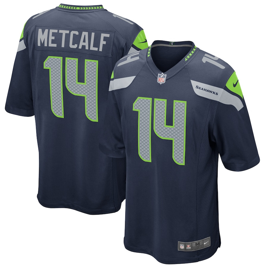 DK Metcalf #14 Seattle Seahawks Game Jersey - Men's | College Navy