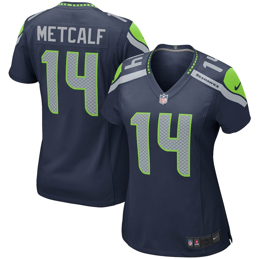 DK Metcalf #14 Seattle Seahawks Game Jersey - Women's | College Navy
