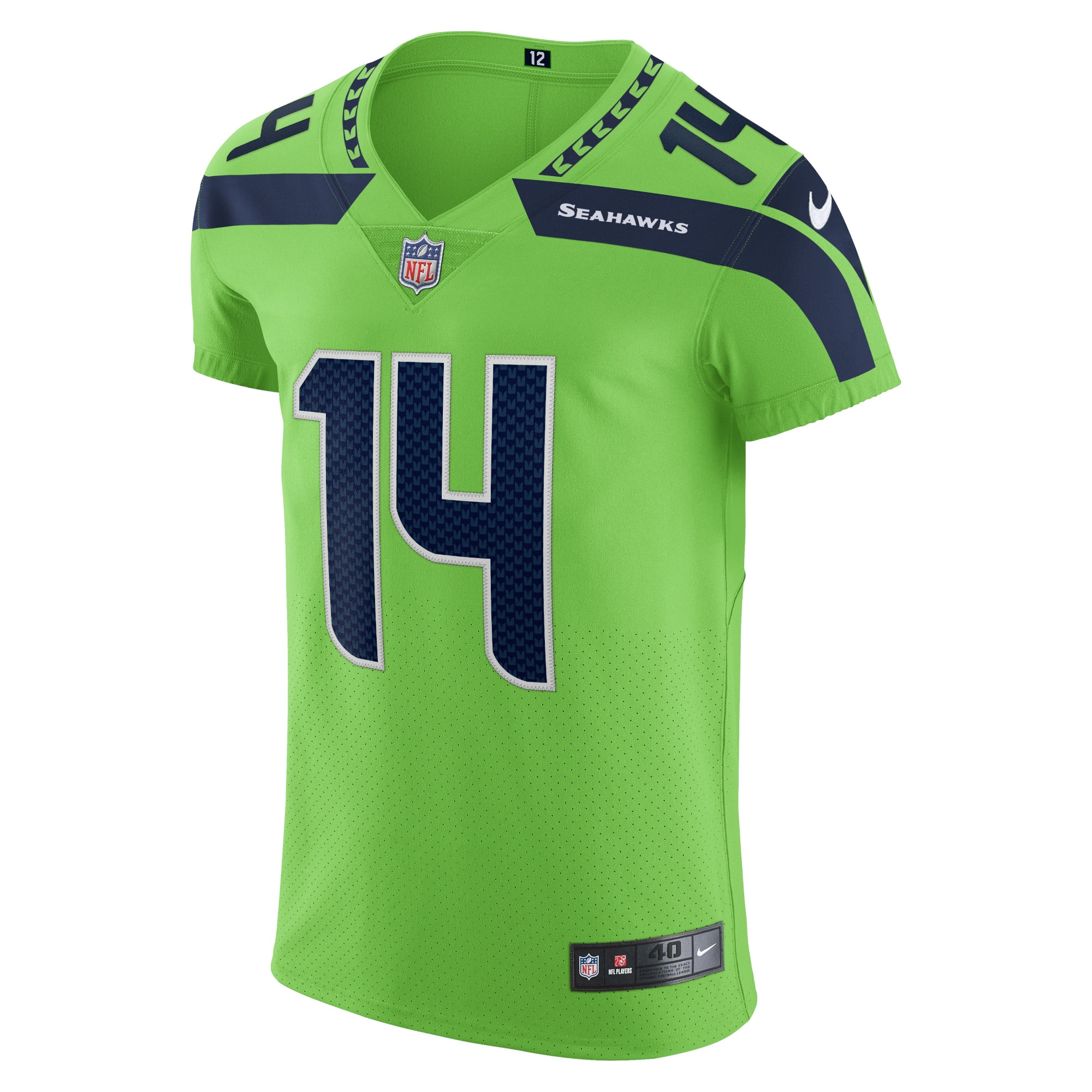 Alternative view of DK Metcalf Neon Seattle Seahawks Alternate Elite Jersey - Men's