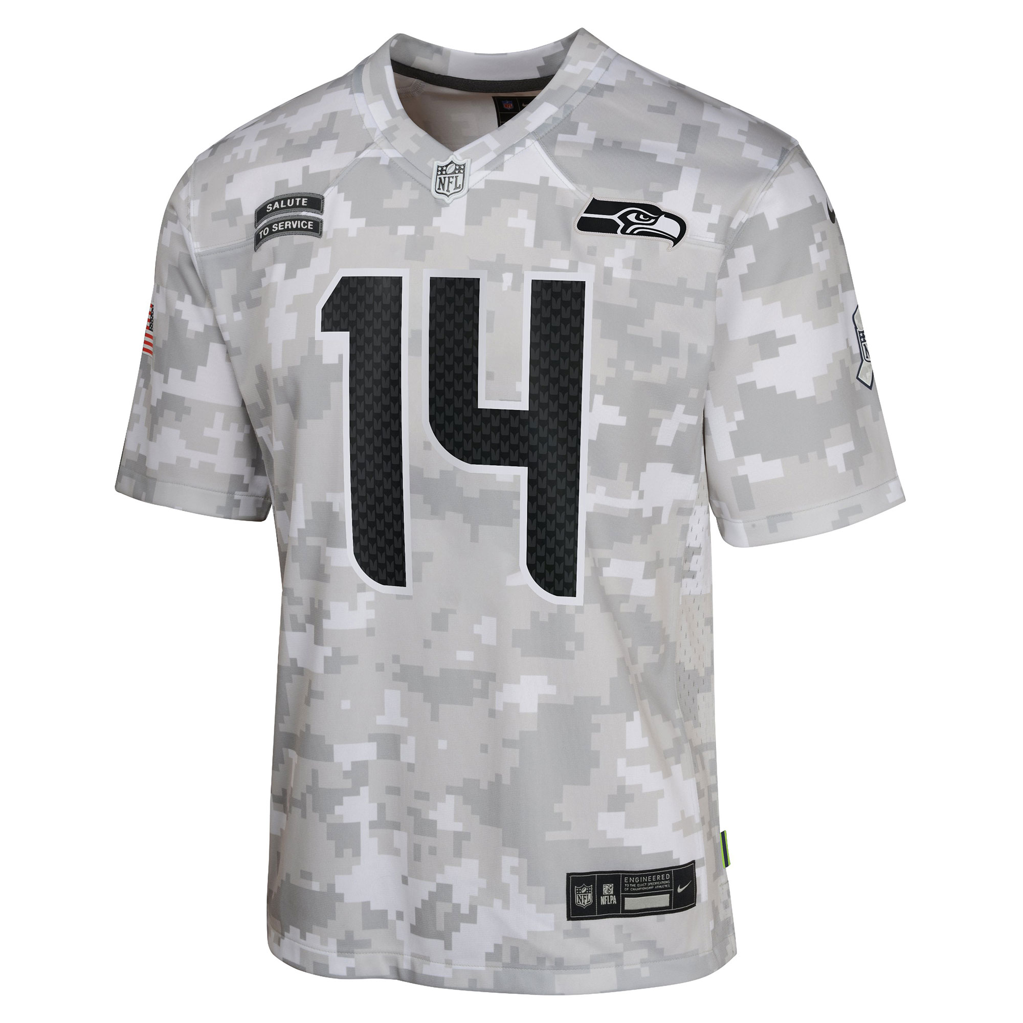 Alternative view of DK Metcalf Seattle Seahawks Salute To Service Game Jersey - Youth