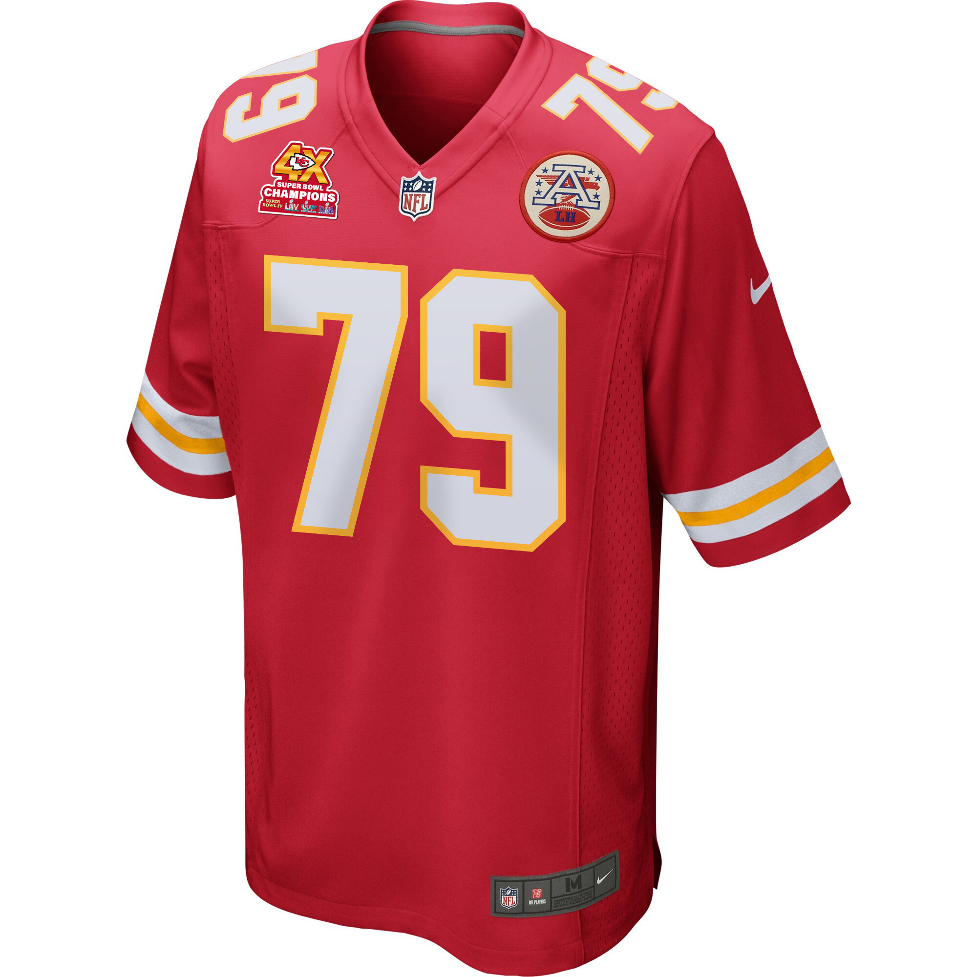 Alternative view of Donovan Smith #79 Kansas City Chiefs Super Bowl LVIII Champions 4X Game Jersey - Men's | Red