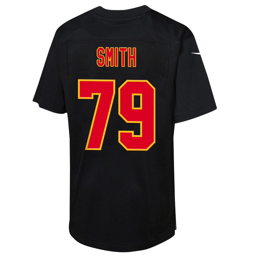 Donovan Smith #79 Kansas City Chiefs Super Bowl LVIII Champions 4X Game Jersey - Youth | Carbon Black - Image 3