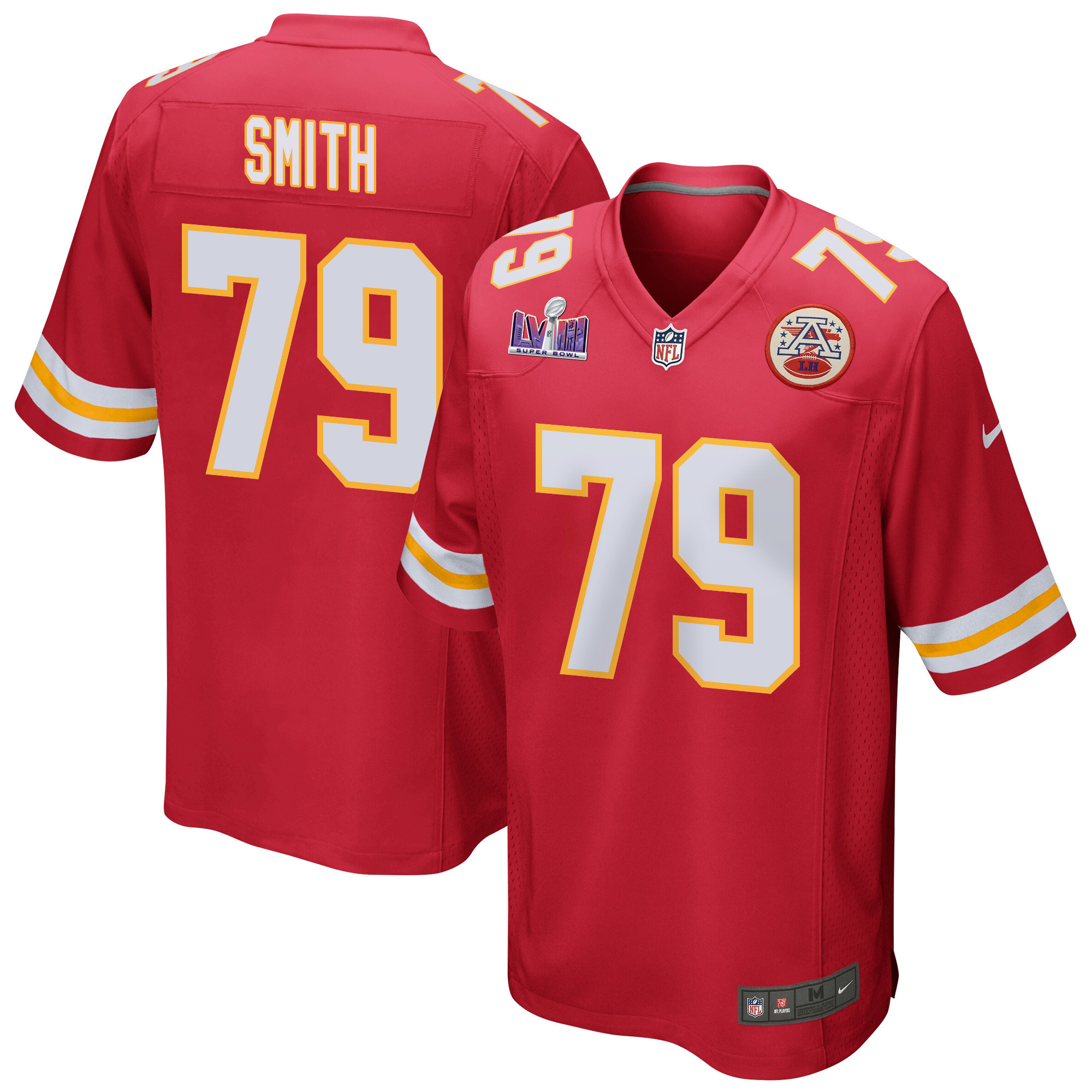 Donovan Smith #79 Kansas City Chiefs Super Bowl LVIII Patch Game Jersey - Men's | Red