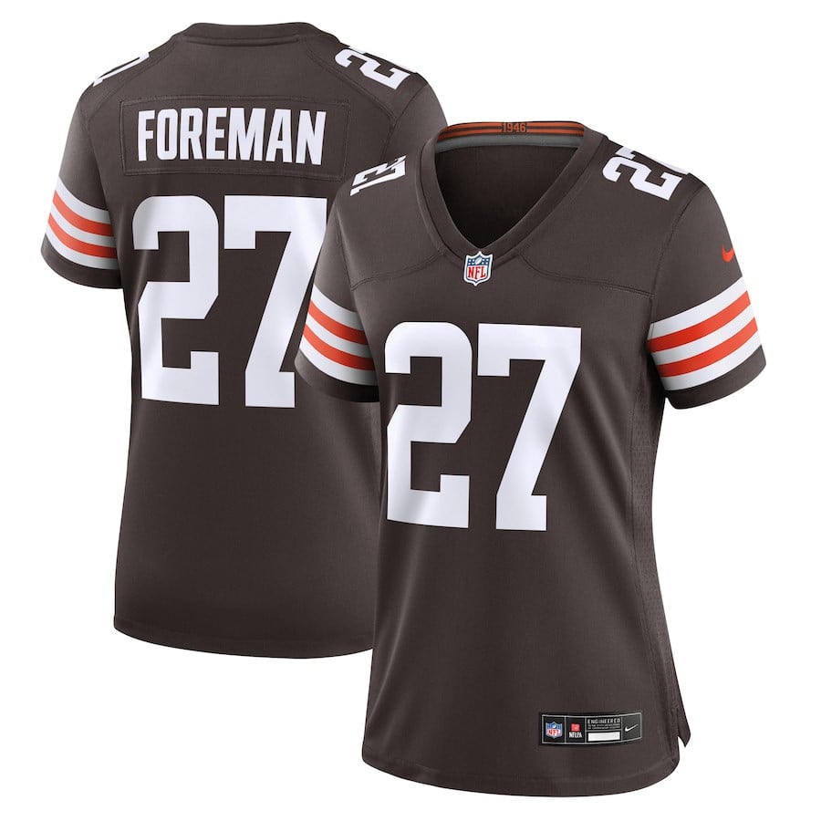 D'Onta Foreman #27 Cleveland Browns Game Jersey - Women's | Brown