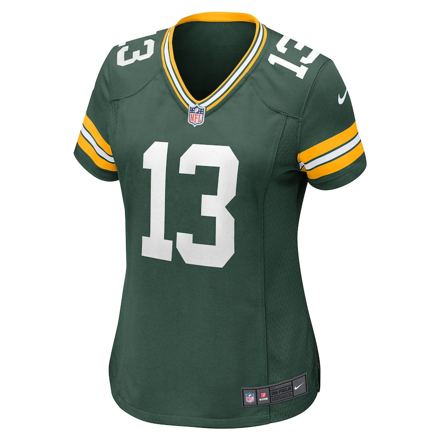 Alternative view of Dontayvion Wicks #13 Green Bay Packers Game Jersey - Women's | Green