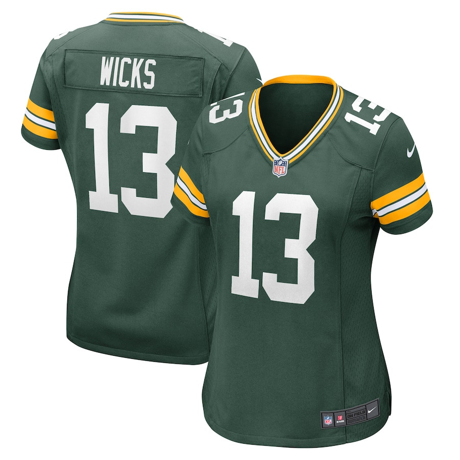 Dontayvion Wicks #13 Green Bay Packers Game Jersey - Women's | Green
