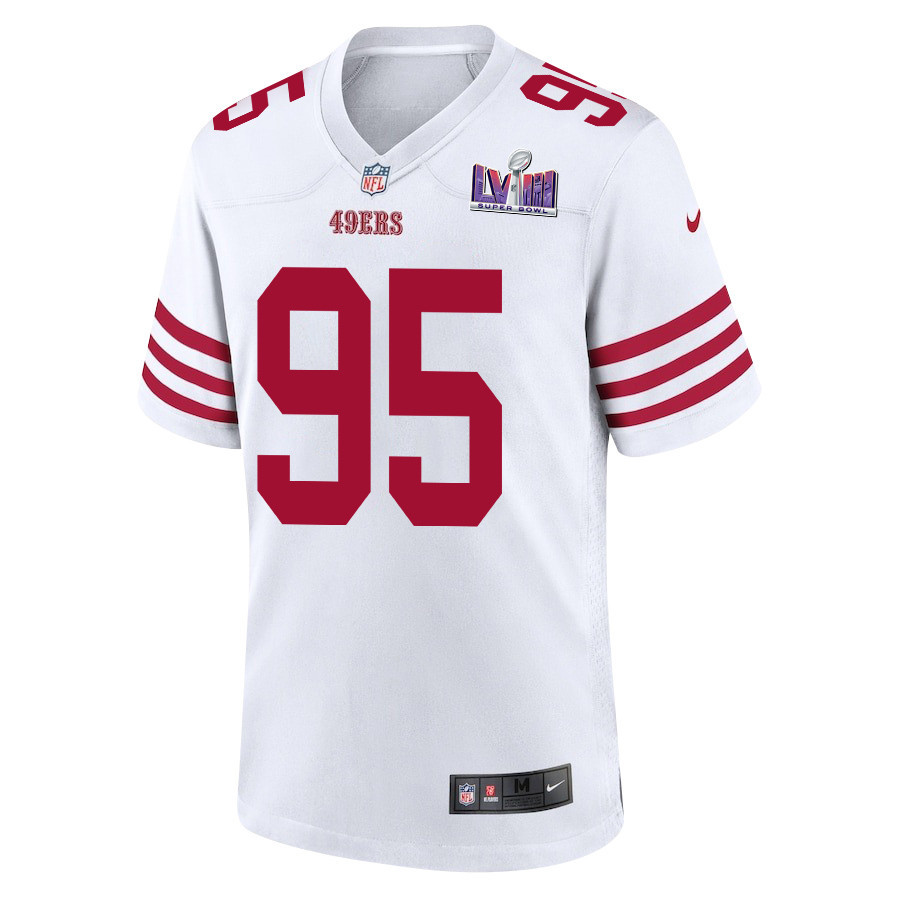 Drake Jackson #95 San Francisco 49ers Super Bowl LVIII Patch Game Jersey - Men's | White - Image 2