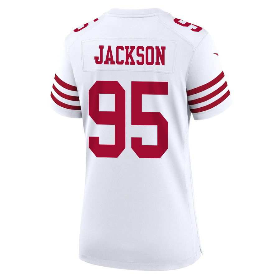 Drake Jackson #95 San Francisco 49ers Super Bowl LVIII Patch Game Jersey - Women's | White - Image 3
