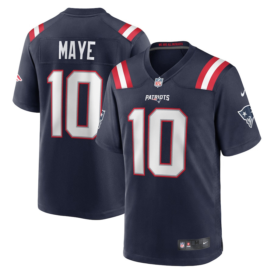 Drake Maye #10 New England Patriots Game Jersey - Men's | Navy