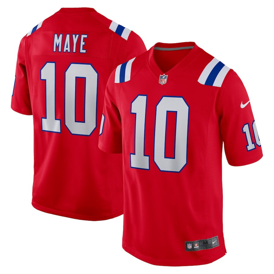 Drake Maye #10 New England Patriots Game Jersey - Men's | Red