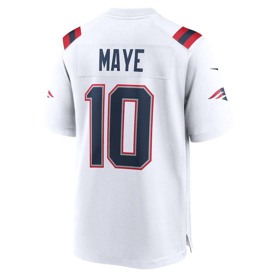 Drake Maye #10 New England Patriots Game Jersey - Men's | White - Image 3