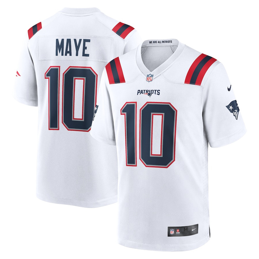 Drake Maye #10 New England Patriots Game Jersey - Men's | White
