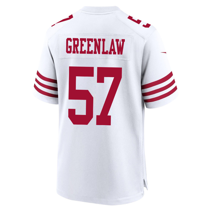 Dre Greenlaw #57 San Francisco 49ers Super Bowl LVIII Patch Game Jersey - Men's | White - Image 3