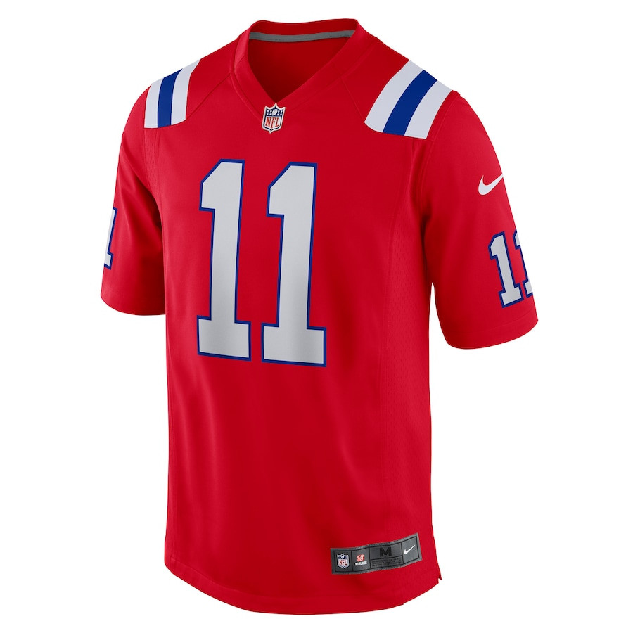Alternative view of Drew Bledsoe #11 New England Patriots Alternate Game Jersey - Men's | Red