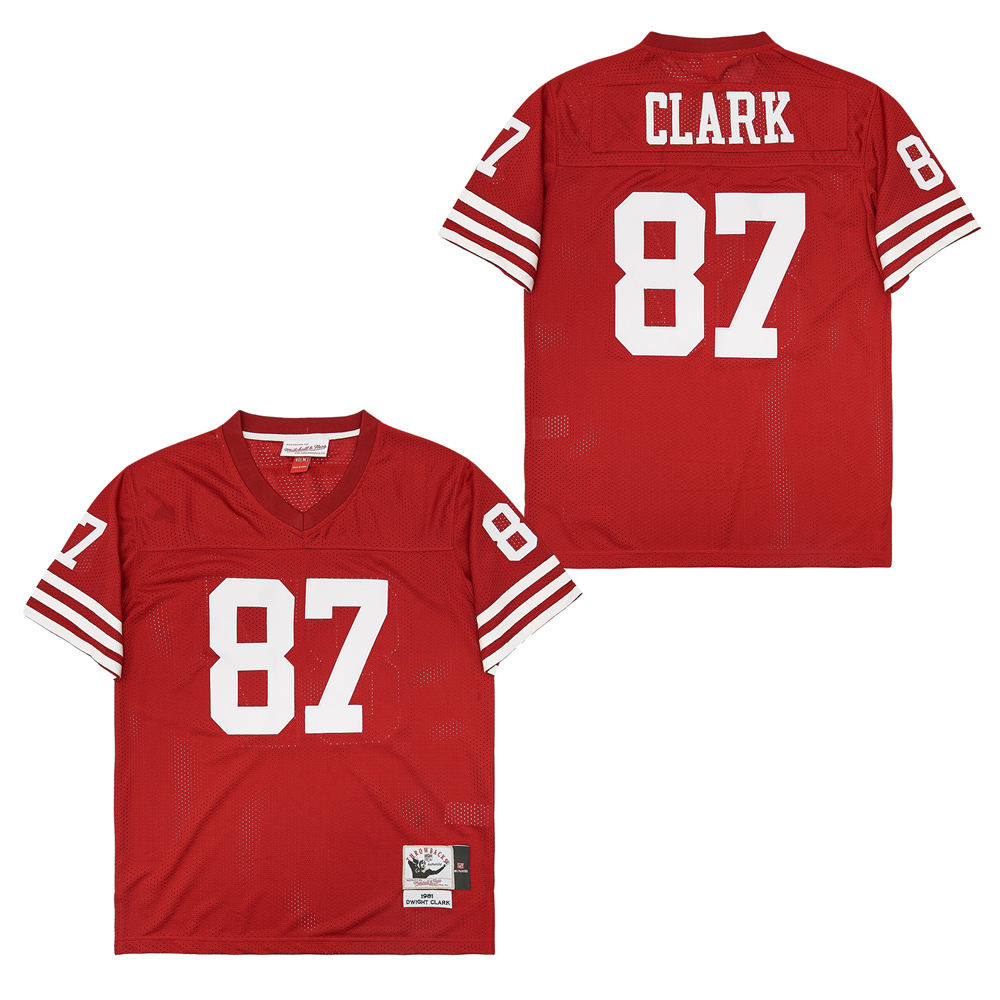 Alternative view of Dwight Clark #87 San Francisco 49ers Throwback Game Jersey - Men's | Red