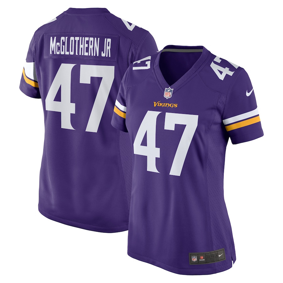Dwight McGlothern Jr. #47 Minnesota Vikings Game Jersey - Women's | Purple