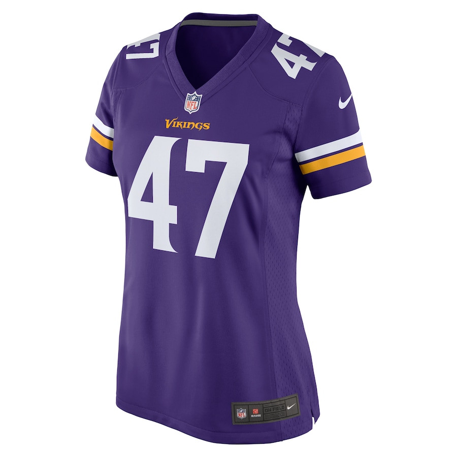 Alternative view of Dwight McGlothern Jr. #47 Minnesota Vikings Game Jersey - Women's | Purple
