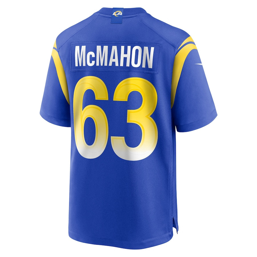 Dylan McMahon #63 Los Angeles Rams Game Jersey - Men's | Royal - Image 3