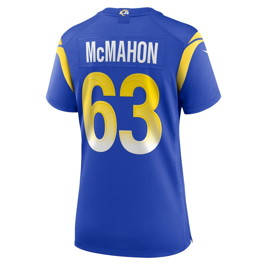 Dylan McMahon #63 Los Angeles Rams Game Jersey - Women's | Royal - Image 3