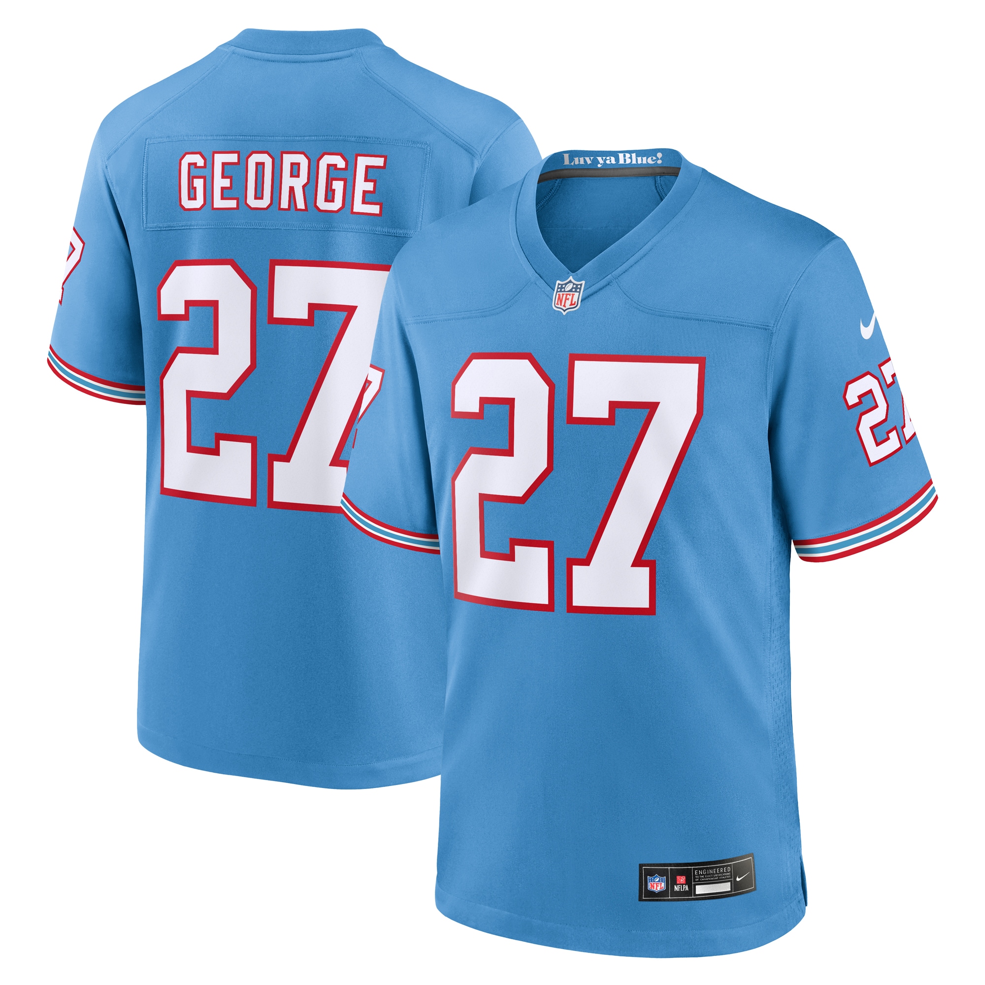 Eddie George Light Tennessee Titans Throwback Game Jersey - Men's