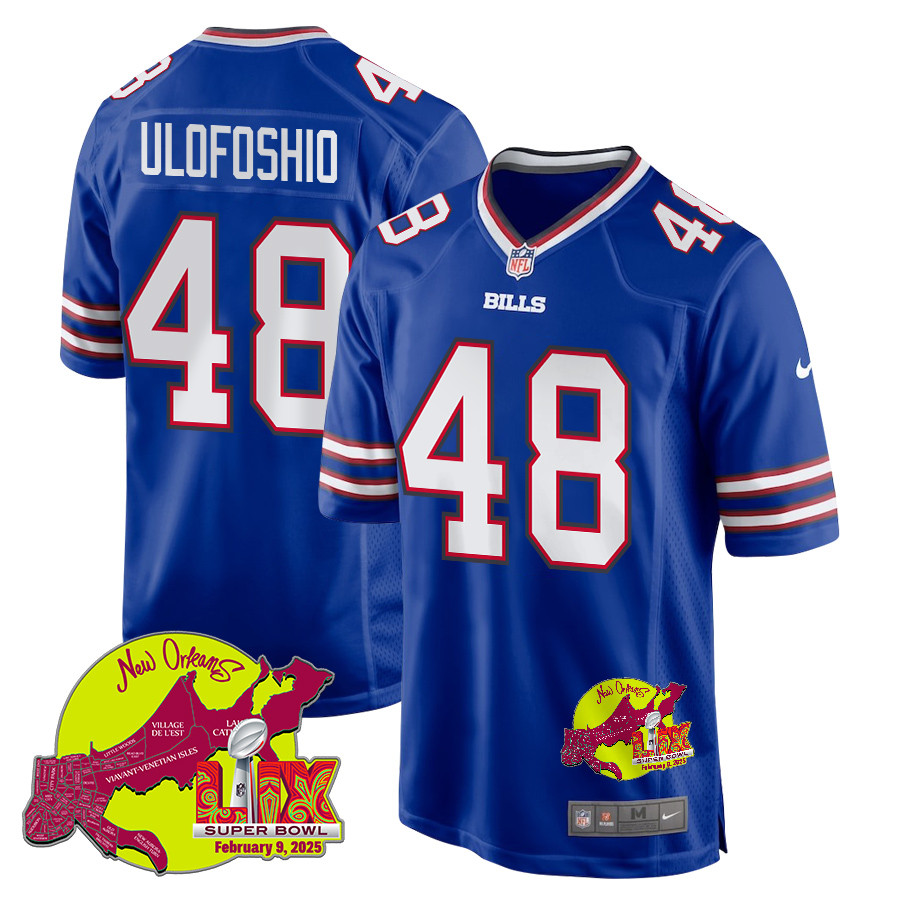 Edefuan Ulofoshio #48 Buffalo Bills Super Bowl LIX Game Jersey - Men's | Royal