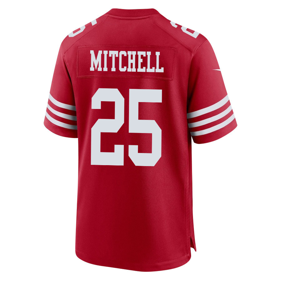 Elijah Mitchell #25 San Francisco 49ers Game Jersey - Men's | Scarlet - Image 3