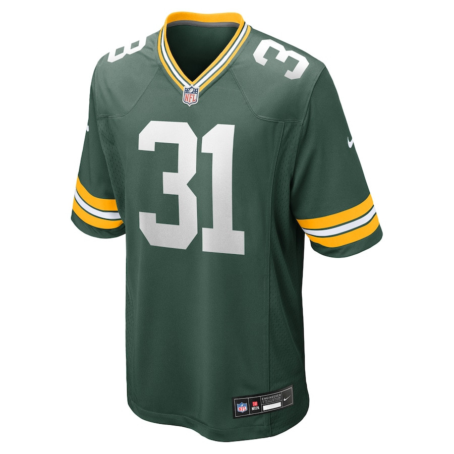 Alternative view of Emanuel Wilson #31 Green Bay Packers Game Jersey - Men's | Green
